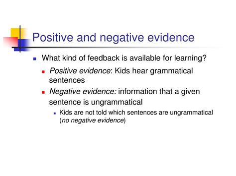 positive evidence in language acquisition